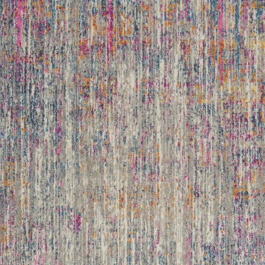 Ivory And Blue Abstract Area Rug Photo 7
