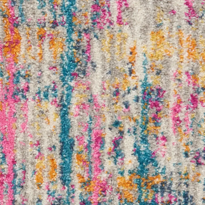 Ivory And Blue Abstract Area Rug Photo 1