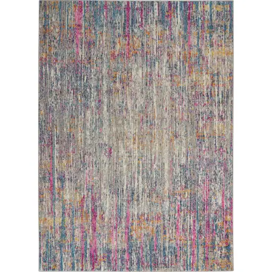 Ivory And Blue Abstract Area Rug Photo 9