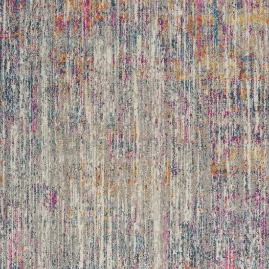 Ivory And Blue Abstract Area Rug Photo 4