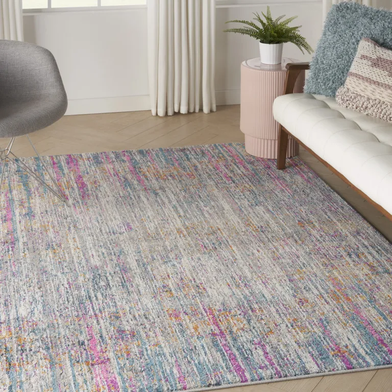 Ivory Abstract Striations Area Rug Photo 2