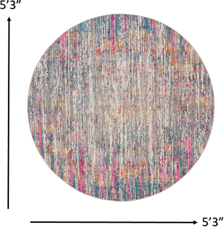 Ivory Abstract Striations Area Rug Photo 4