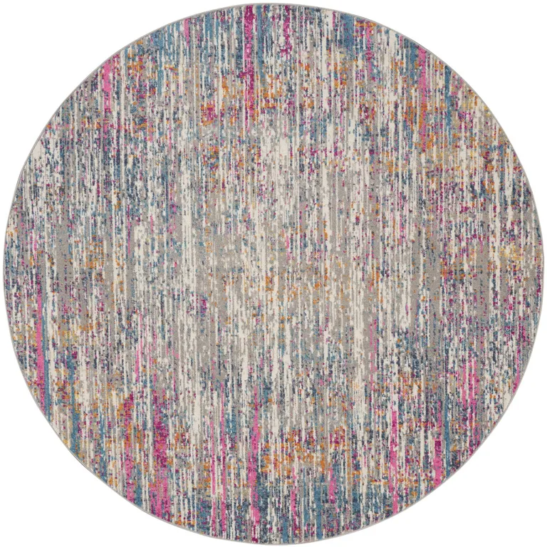 Ivory Abstract Striations Area Rug Photo 1