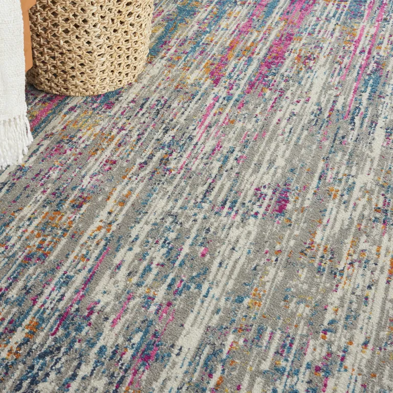 Ivory Abstract Striations Area Rug Photo 1