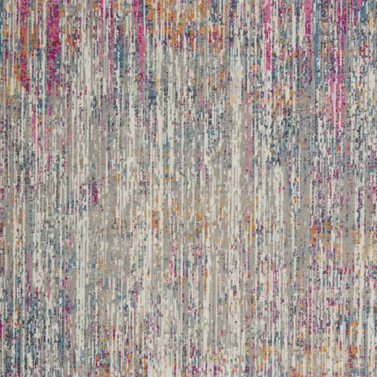 Ivory And Blue Abstract Area Rug Photo 3