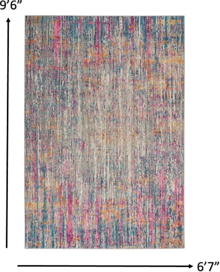 Ivory Abstract Striations Area Rug Photo 5