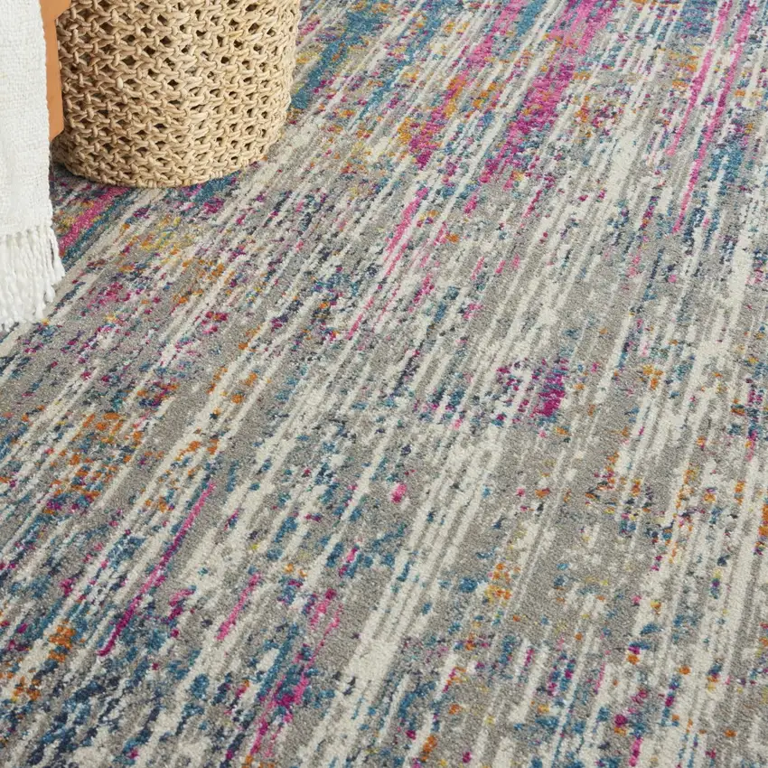 Ivory Abstract Striations Area Rug Photo 3