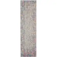 Photo of Ivory Abstract Striations Runner Rug