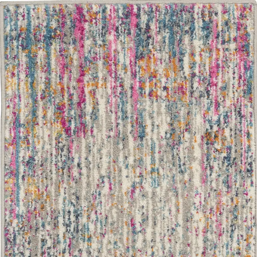 Ivory And Blue Abstract Area Rug Photo 7