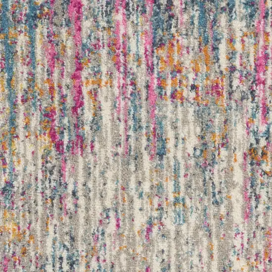 Ivory And Blue Abstract Area Rug Photo 7