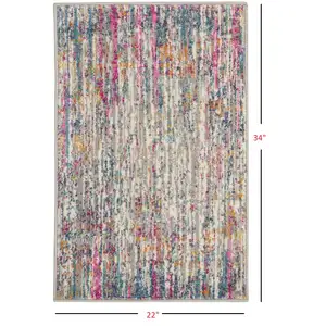 Photo of Ivory Abstract Striations Scatter Rug