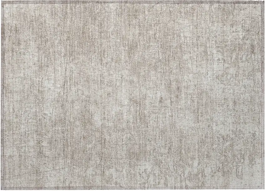 Ivory Abstract Washable Non Skid Indoor Outdoor Area Rug Photo 4