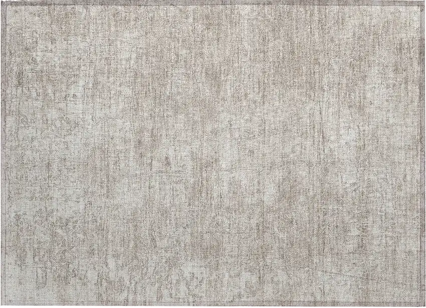 Ivory Abstract Washable Non Skid Indoor Outdoor Area Rug Photo 2