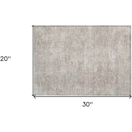Ivory Abstract Washable Non Skid Indoor Outdoor Area Rug Photo 9
