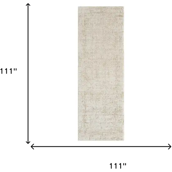 Ivory And Beige Abstract Area Rug Photo 6