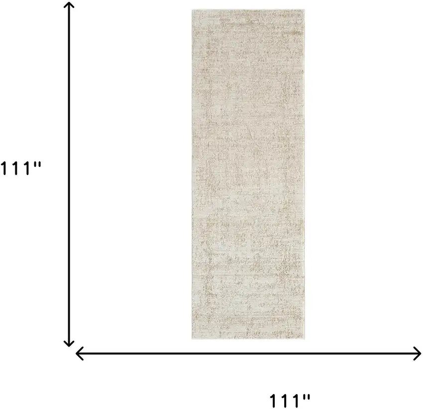 Ivory And Beige Abstract Area Rug Photo 6