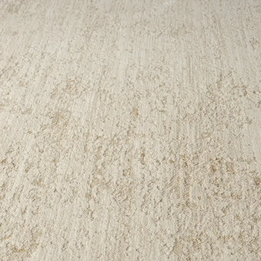 Ivory And Beige Abstract Area Rug Photo 5