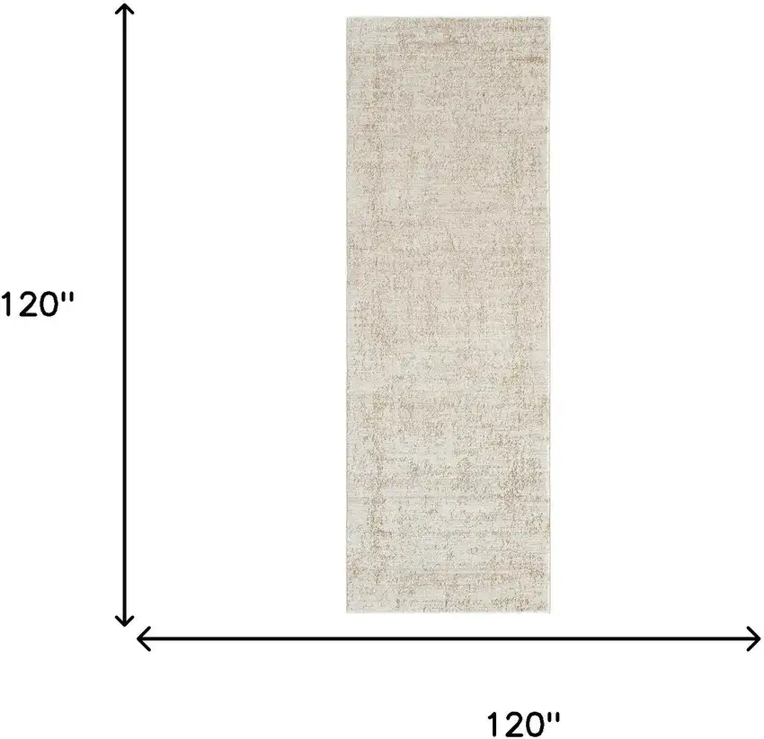Ivory And Beige Abstract Area Rug Photo 6