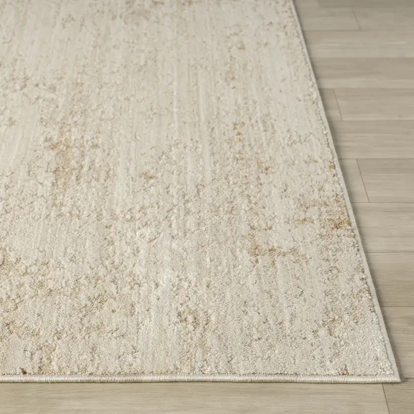 Ivory And Beige Abstract Area Rug Photo 4