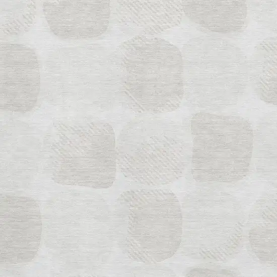 Ivory And Beige Abstract Geometric Washable Area Rug With UV Protection Photo 3