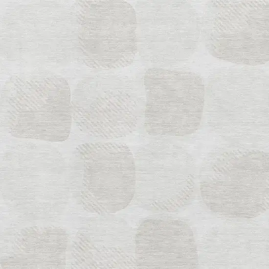 Ivory And Beige Abstract Geometric Washable Area Rug With UV Protection Photo 3