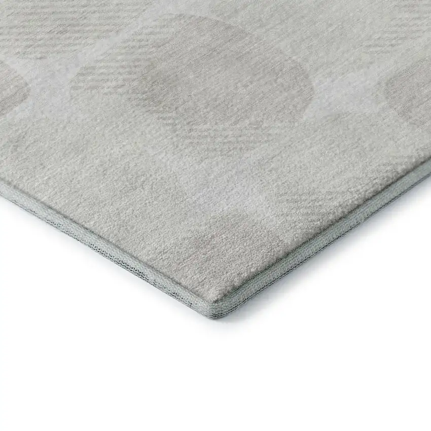 Ivory And Beige Abstract Geometric Washable Area Rug With UV Protection Photo 8