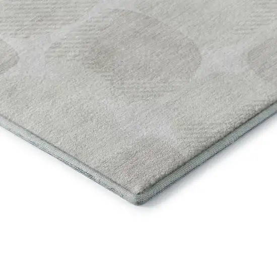 Ivory And Beige Abstract Geometric Washable Area Rug With UV Protection Photo 8