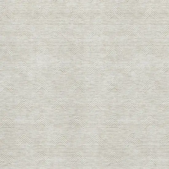 Ivory And Beige Abstract Geometric Washable Area Rug With UV Protection Photo 3