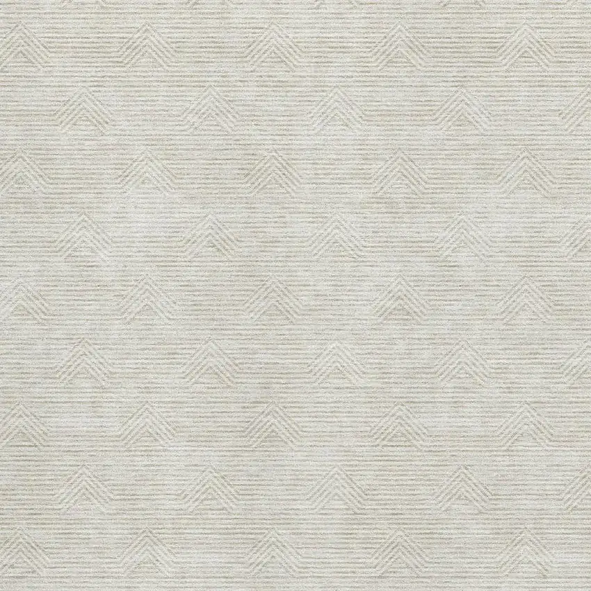 Ivory And Beige Abstract Geometric Washable Area Rug With UV Protection Photo 3