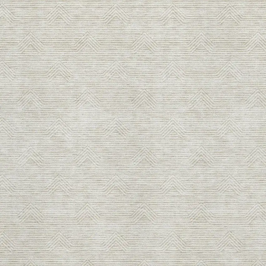 Ivory And Beige Abstract Geometric Washable Area Rug With UV Protection Photo 3