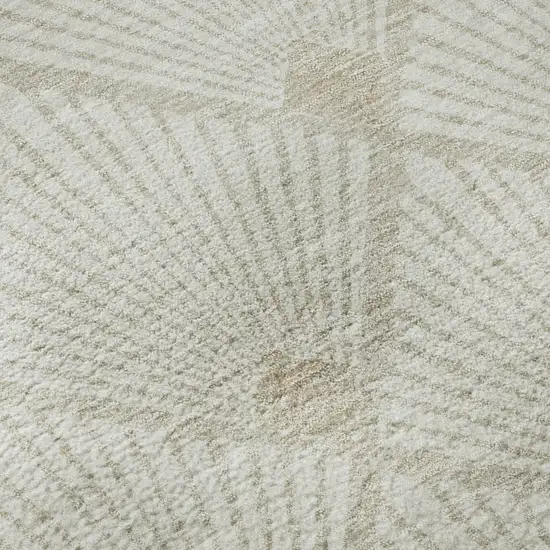 Ivory And Beige Abstract Geometric Washable Area Rug With UV Protection Photo 9