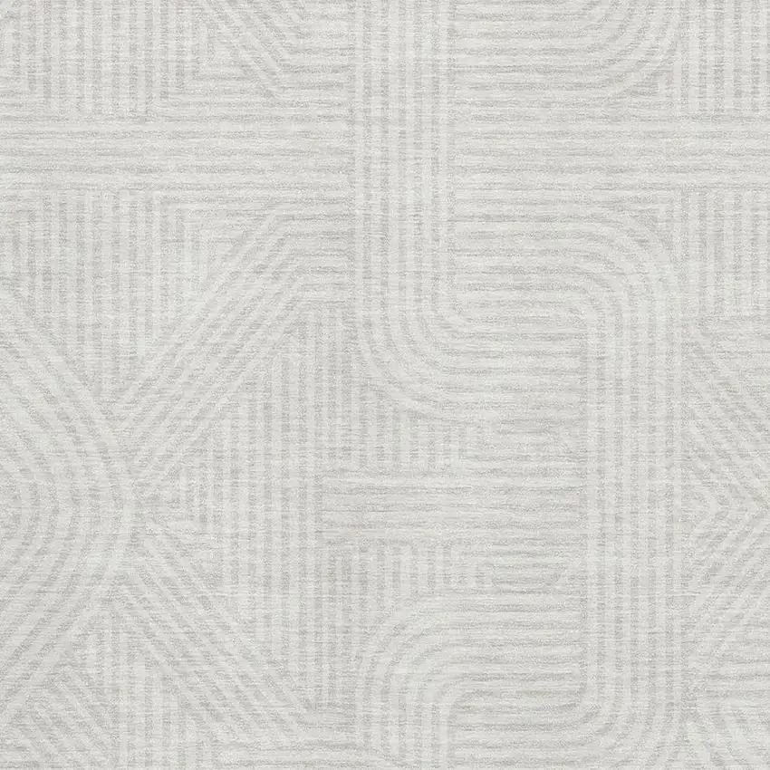 Ivory And Beige Abstract Geometric Washable Area Rug With UV Protection Photo 3