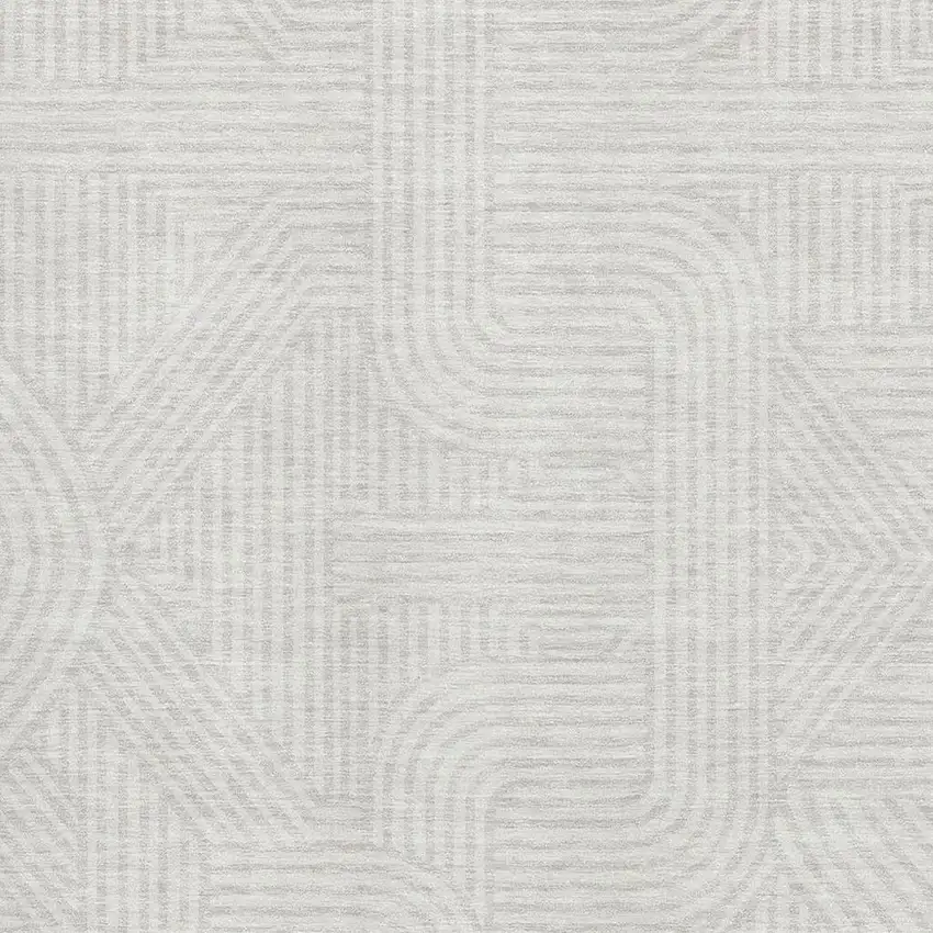 Ivory And Beige Abstract Geometric Washable Area Rug With UV Protection Photo 3