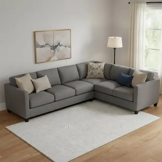 Ivory And Beige Abstract Geometric Washable Area Rug With UV Protection Photo 1