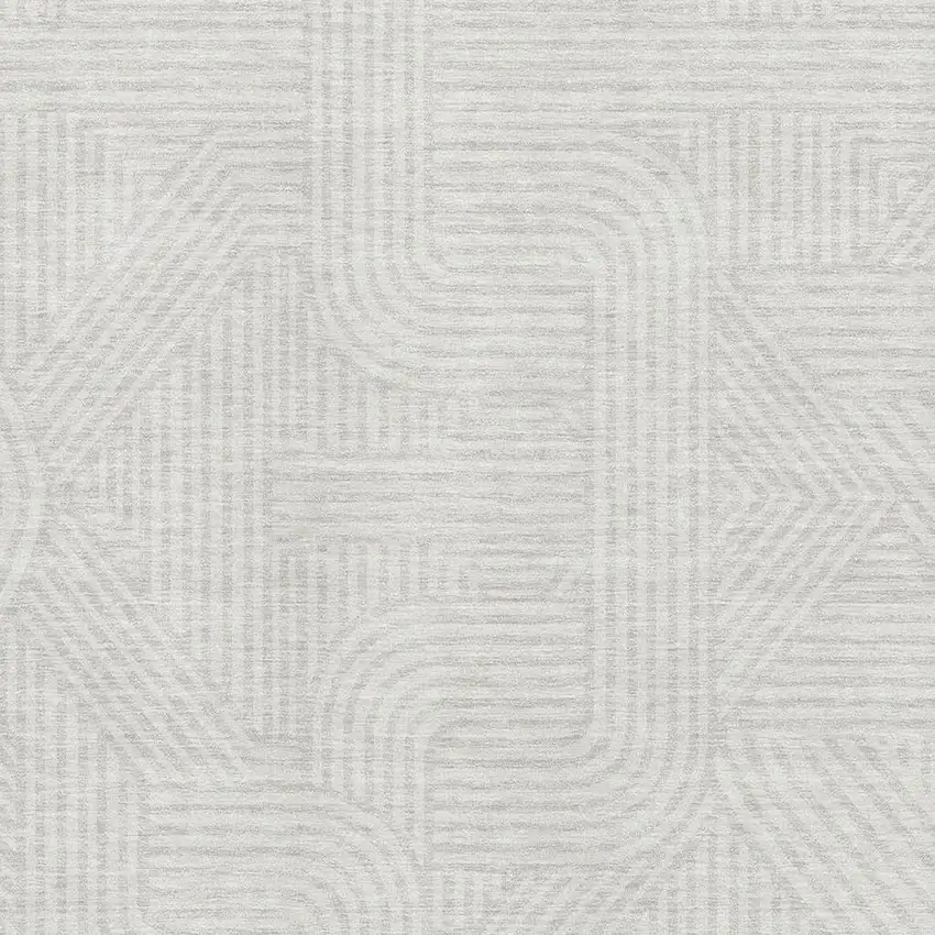 Ivory And Beige Abstract Geometric Washable Area Rug With UV Protection Photo 3