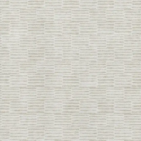 Ivory And Beige Abstract Geometric Washable Area Rug With UV Protection Photo 4