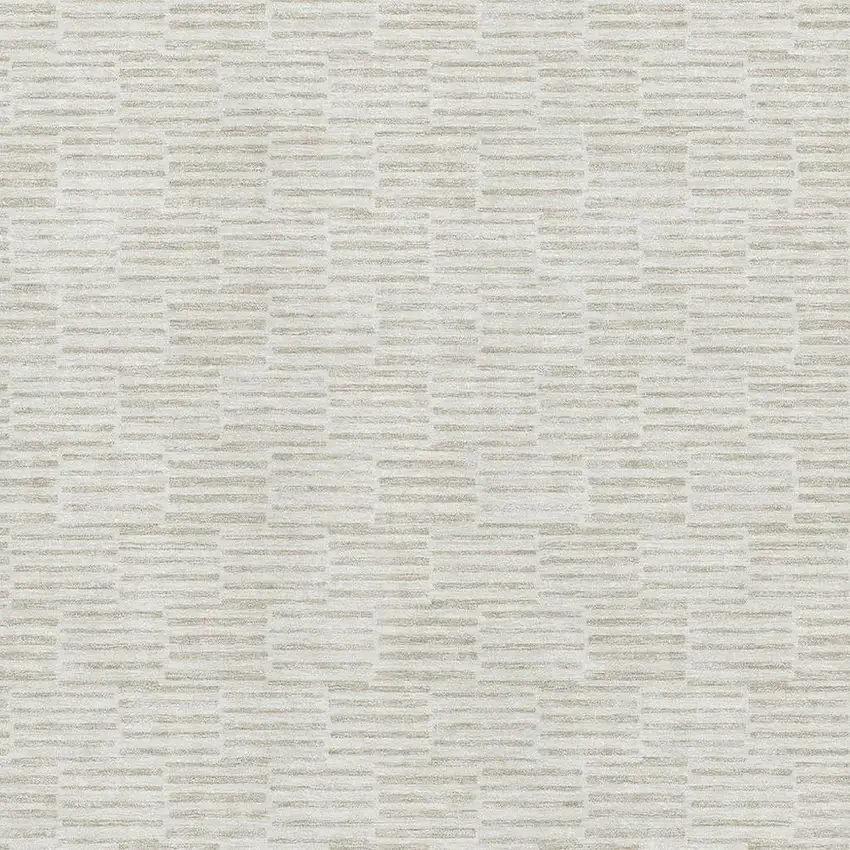 Ivory And Beige Abstract Geometric Washable Area Rug With UV Protection Photo 4