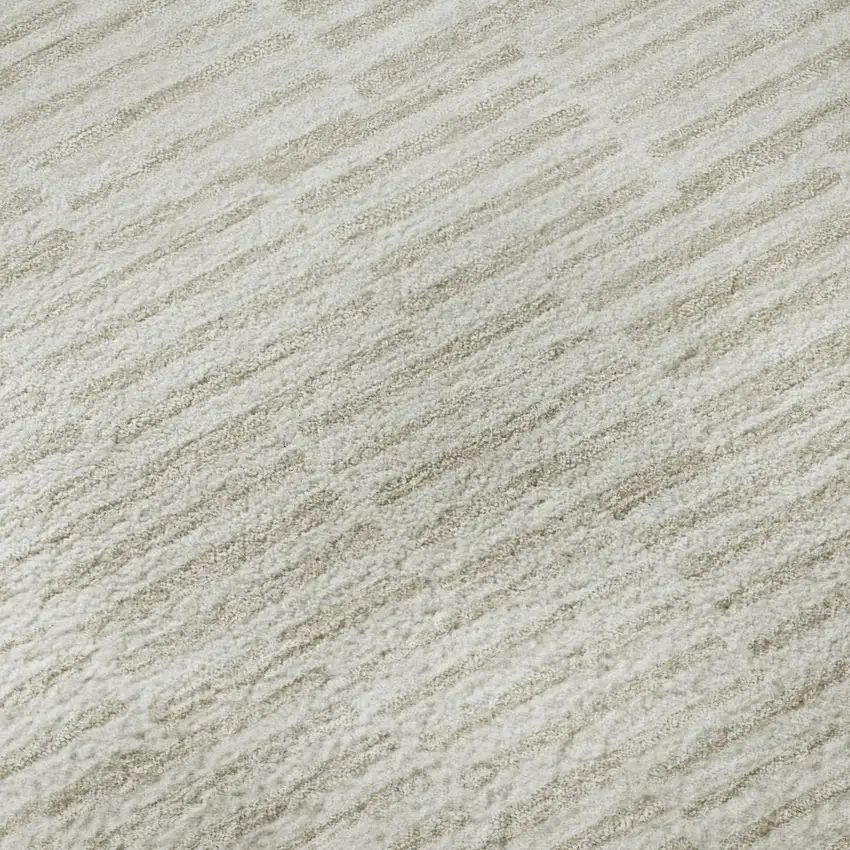 Ivory And Beige Abstract Geometric Washable Area Rug With UV Protection Photo 1