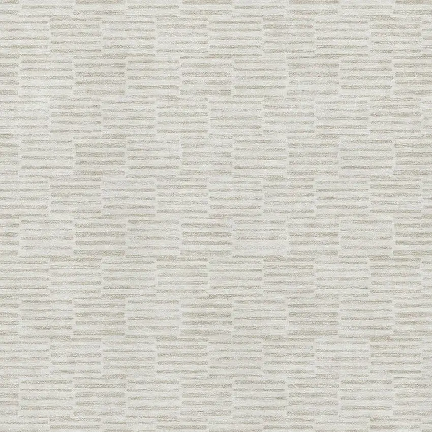 Ivory And Beige Abstract Geometric Washable Area Rug With UV Protection Photo 4