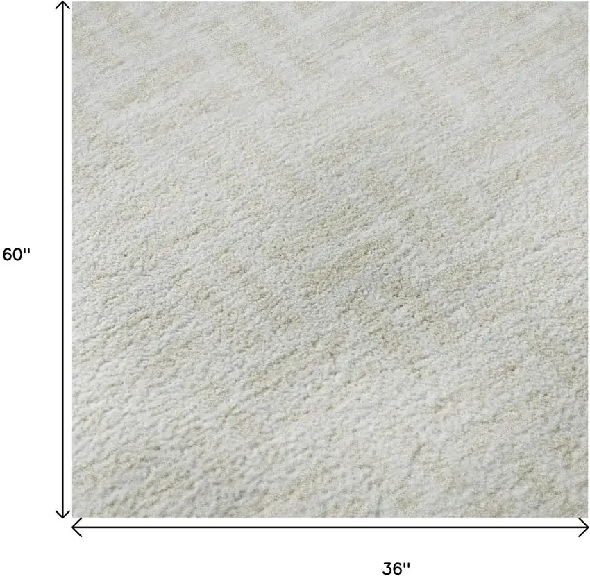 Ivory And Beige Abstract Geometric Washable Area Rug With UV Protection Photo 8