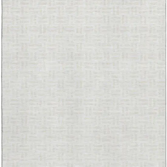 Ivory And Beige Abstract Geometric Washable Area Rug With UV Protection Photo 5