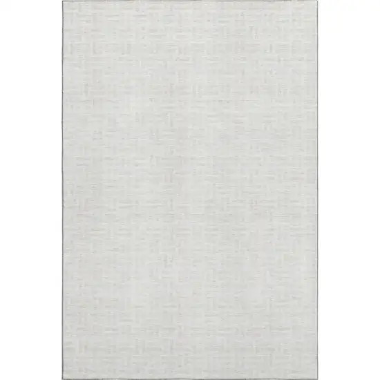 Ivory And Beige Abstract Geometric Washable Area Rug With UV Protection Photo 4