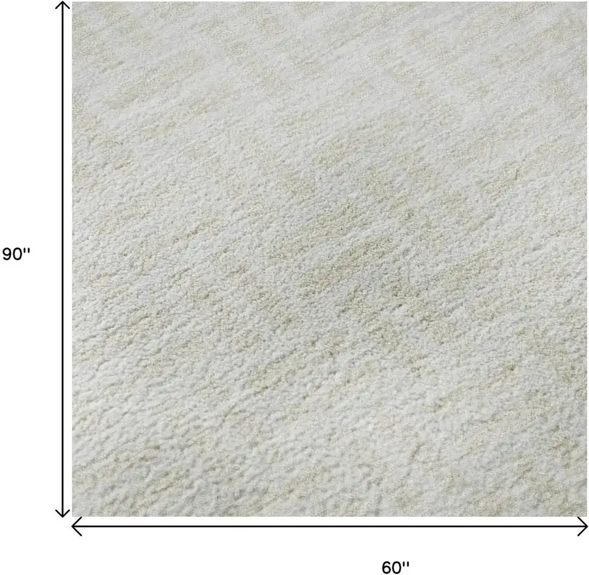 Ivory And Beige Abstract Geometric Washable Area Rug With UV Protection Photo 8