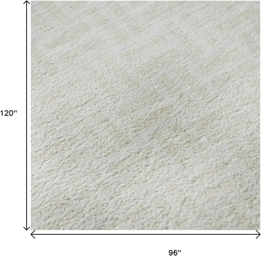 Ivory And Beige Abstract Geometric Washable Area Rug With UV Protection Photo 8