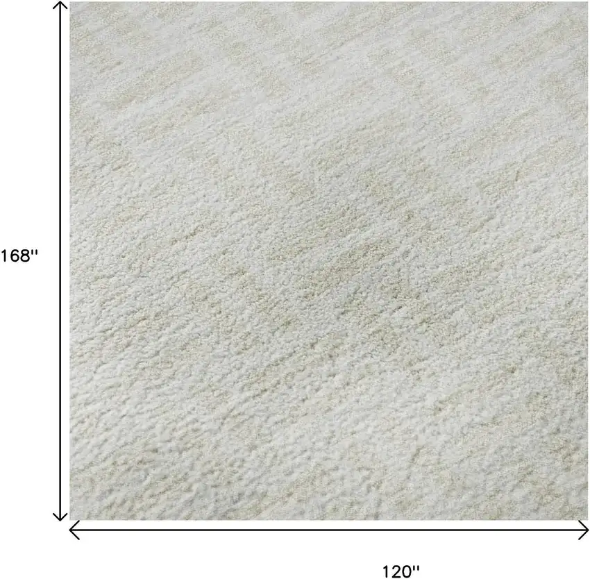 Ivory And Beige Abstract Geometric Washable Area Rug With UV Protection Photo 8