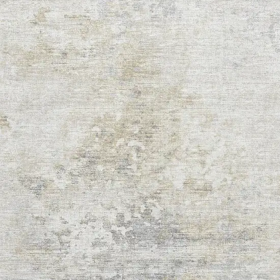 Ivory And Beige Abstract Washable Area Rug With UV Protection Photo 4