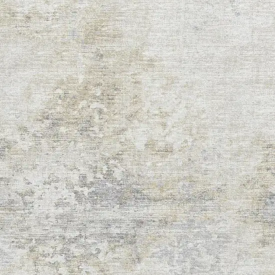 Ivory And Beige Abstract Washable Area Rug With UV Protection Photo 4