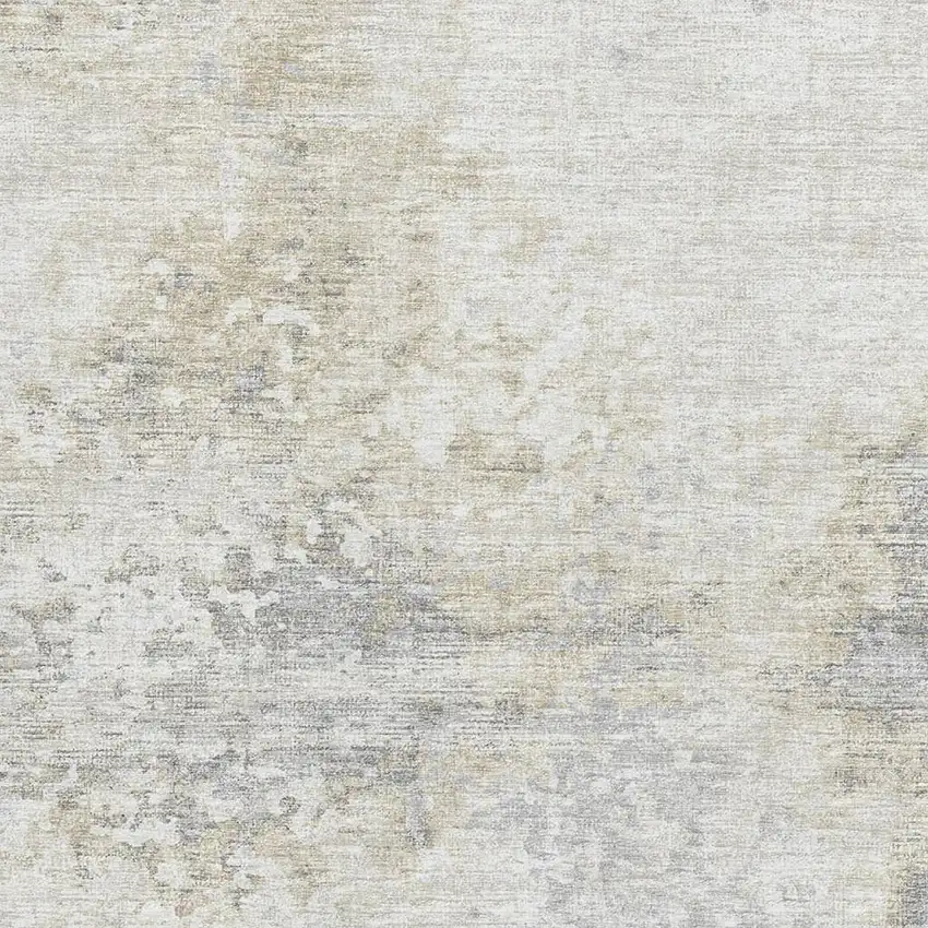 Ivory And Beige Abstract Washable Area Rug With UV Protection Photo 4