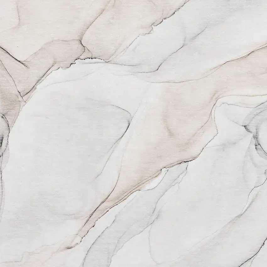 Ivory And Beige Abstract Washable Area Rug With UV Protection Photo 4