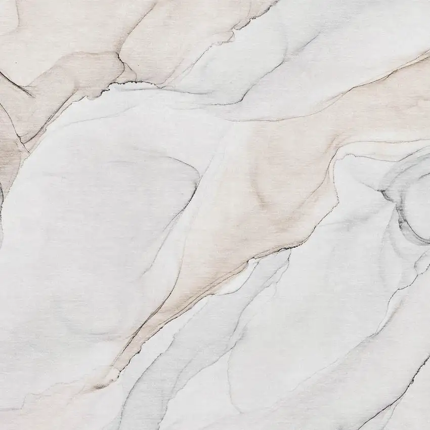 Ivory And Beige Abstract Washable Area Rug With UV Protection Photo 3